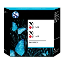 HP 70 2-pack 130-ml Red DesignJet Ink Cartridges cartouche d'encre 2 pièce(s) Original Rouge