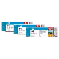 HP 91 3-pack 775-ml Light Magenta DesignJet Pigment Ink Cartridges cartouche d'encre 1 pièce(s) Original Magenta clair (C9487A)