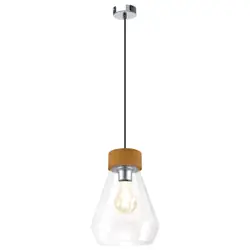 EGLO Brixham éclairage en suspension Support flexible E27 Marron, Chrome, Transparent