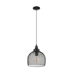 EGLO Straiton éclairage en suspension Support flexible E27 Noir