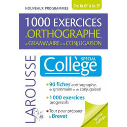 1000 exercices d'orthographe, spécial collège