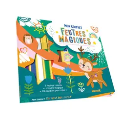 ISBN Mon coffret feutres magiques - Avec des stickers, des motifs et un livre de coloriage ! 5 feutres colorés + 1 feutre magique = 10 couleurs pour créer ! : Le livre de Collectif, Collectif