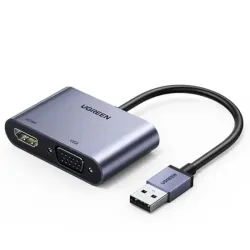 Adaptateur Ugreen USB 3.0 vers HDMI et VGA – Double affichage Full HD