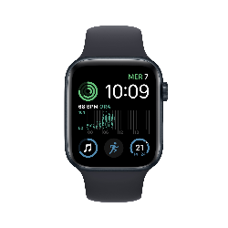 Apple Watch SE OLED 44 mm Numérique 368 x 448 pixels Écran tactile Noir Wifi GPS (satellite)