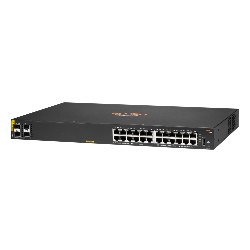 Aruba 6100 24G Class4 PoE 4SFP+ 370W Géré L3 Gigabit Ethernet (10/100/1000) Connexion Ethernet, supportant l'alimentation via ce port (PoE) 1U Noir