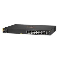 Aruba 6100 24G Class4 PoE 4SFP+ 370W Géré L3 Gigabit Ethernet (10/100/1000) Connexion Ethernet, supportant l'alimentation via ce port (PoE) 1U Noir