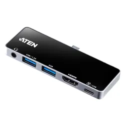 ATEN UH3238 station d'accueil USB 3.2 Gen 1 (3.1 Gen 1) Type-C Noir, Argent
