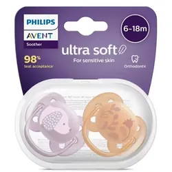 Avent Sucette Orthodontique Ultra SOFT PEAU Sensible 6 A 18 MOIS