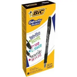 BIC Gel-ocity illusion Stylos à encre gel avec bouchon Noir 12 pièce(s)