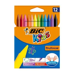 BIC KIDS Plastidecor Noir, Bleu, Marron, Or, Vert, Bleu clair, Vert clair, Orange, Rose, Rouge, Violet, Jaune 12 pièce(s)