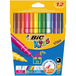 BIC Visa stylo-feutre Fin Multicolore 12 pièce(s)