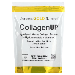 California Gold Nutrition, CollagenUP, Peptides de collagène marin hydrolysé à l'acide hyaluronique et à la vitamine C, Non aromatisé, 206 g