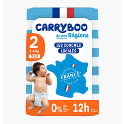 Carryboo Couches de nos Régions - Taille 2 (3-6 kg) - 50 Unités