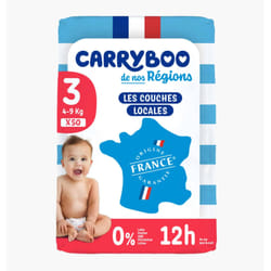 Carryboo Couches de nos Régions - Taille 3 (4-9 kg) - 50 Unités