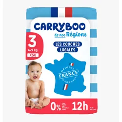 Carryboo Couches de nos Régions - Taille 3 (4-9 kg) - 50 Unités