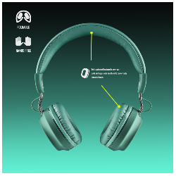 Casque bluetooth avec Microphone NGS Artica Chill Teal (ARTICACHILLTEAL)