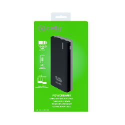 Celly PBDUAL10000BK banque d'alimentation électrique Lithium Polymère (LiPo) 10000 mAh Noir