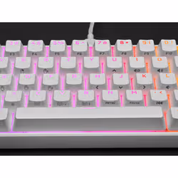 Corsair GAMER MÉCANIQUE (CHERRY MX RED) K65 MINI 60% RGB (BLANC) clavier QWERTY Français - Vue supplémentaire 7