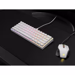 Corsair GAMER MÉCANIQUE (CHERRY MX RED) K65 MINI 60% RGB (BLANC) clavier QWERTY Français - Vue supplémentaire 7