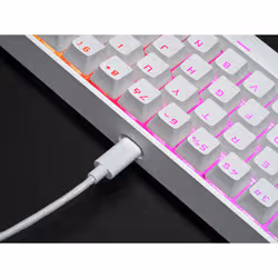 Corsair GAMER MÉCANIQUE (CHERRY MX RED) K65 MINI 60% RGB (BLANC) clavier QWERTY Français - Vue supplémentaire 5