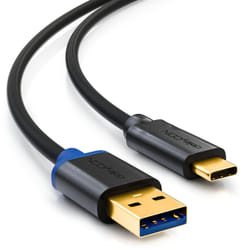 deleyCON USB 3.0 Cable - A/C, 1.5m câble USB USB 3.2 Gen 1 (3.1 Gen 1) 1,5 m USB A USB C Noir