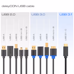 deleyCON USB 3.0 Cable - A/C, 1.5m câble USB USB 3.2 Gen 1 (3.1 Gen 1) 1,5 m USB A USB C Noir - Vue supplémentaire 7