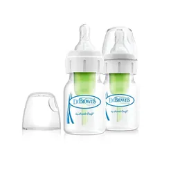 Dr browns Paquet de 2 Biberons en plastique anti-colique étroit 60ml option+ avec tétine prématuré