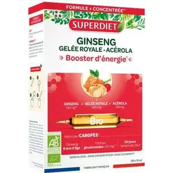 Gelee Royale Ginseng-acerola 20 Ampoules - API Conseils Gelee Royal