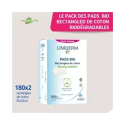 GILBERT LINIDERM PADS BIO RECTANGLES DE COTON BIODEGRADABLES 180*2