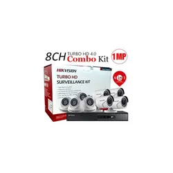 Hikvision PACK-8-HDTVI - 1 DVR 8CH TURBO HD + 4 CAMERAS MINI BULLET TURBO + 4 CAMERAS MINI BDOME TURBO