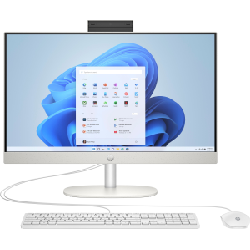 HP 24-cr0024nk Intel® Core™ i7 i7-1355U 60,5 cm (23.8") 1920 x 1080 pixels Écran tactile PC All-in-One 16 Go DDR4-SDRAM 1 To SSD Windows 11 Home in S mode Wi-Fi 6 (802.11ax) Blanc