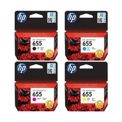 HP Pack cartouches d'encre Original 655 ( Black + Cyan + Magenta + Yellow ) Pour les imprimantes 3525 , 4625 , 5525 , 4615