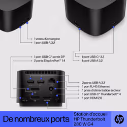 HP Station d’accueil Thunderbolt 280 W G4 avec câble combo - Vue supplémentaire 15
