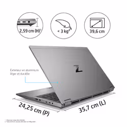 HP ZBook Fury 15 G7 i7-10750H Station de travail mobile 39,6 cm (15.6") Full HD Intel® Core™ i7 16 Go DDR4-SDRAM 512 Go SSD NVIDIA Quadro T1000 Wi-Fi 6 (802.11ax) Windows 10 Pro Argent - Vue supplémentaire 18