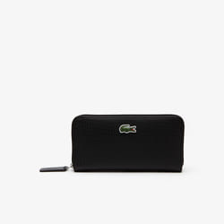 Lacoste Women's L.12.12 Concept Petit Piqué 12 Card Zip Wallet Noir