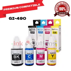 Pack de 4 bouteille d'encre GI-490 - Compatible