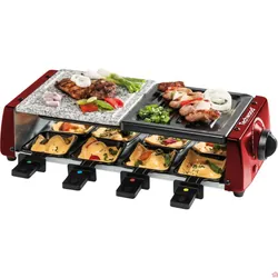 Raclette-Grill-Plancha-Pierre de Cuisson TECHWOOD 1200 W -Rouge (TRGP-885)
