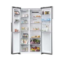 Réfrigérateur haier side by side sbs 90 série 3 multi air flow avec distributeur silver
