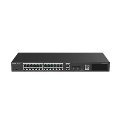 Ruijie Networks RG-ES228GS-P commutateur réseau Géré Gigabit Ethernet (10/100/1000) Connexion Ethernet, supportant l'alimentation via ce port (PoE) Noir