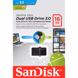 SanDisk Ultra Dual USB Drive 3.0 lecteur USB flash 16 Go USB Type-A / Micro-USB 3.2 Gen 1 (3.1 Gen 1) Noir - Vue supplémentaire 7