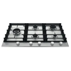 Table de cuisson gaz encastrable Whirlpool 90 cm 5 feux inox iXelium GMWL928/IXL