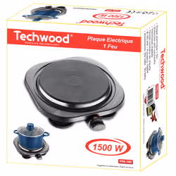 Techwood TPE-109 plaque Noir Comptoir Plaque scellée 1 zone(s) - Vue supplémentaire 2