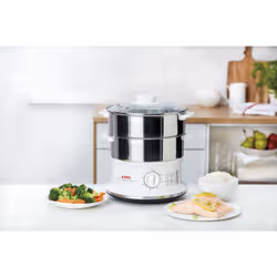 Tefal VC1451 cuiseur vapeur 2 Nombre de paniers Comptoir Acier inoxydable, Blanc - Vue supplémentaire 5