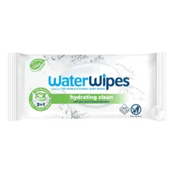 WaterWipes Lingettes Hydrating Clean with Aloe Vera 48 Pieces
