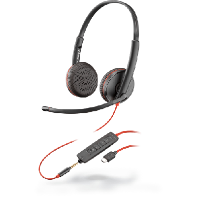 POLY Blackwire C3225 Casque Avec fil Arceau Bureau/Centre d'appels Noir