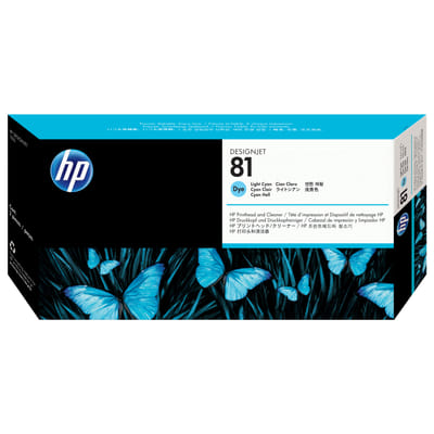 HP 81 Inkjet Printhead Light Cyan and Printhead Cleaning Kit DesignJet