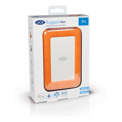 LaCie Rugged Mini disque dur externe 2 To Orange, Argent LaCie Rugged Mini disque dur externe 2 To Orange, Argent