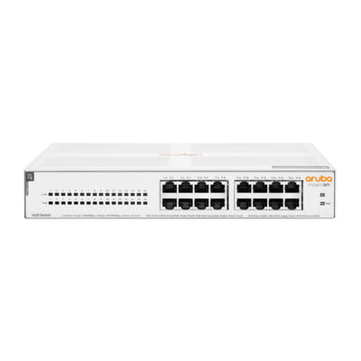 Aruba Instant On 1430 16G Class4 PoE 124W Unmanaged L2 Gigabit Ethernet (10/100/1000) Ethernet connection, supporting power via this port (PoE) 1U White