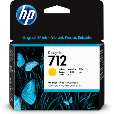 HP Cartouche d'encre DesignJet 712, jaune, 29 ml (3ED69A)