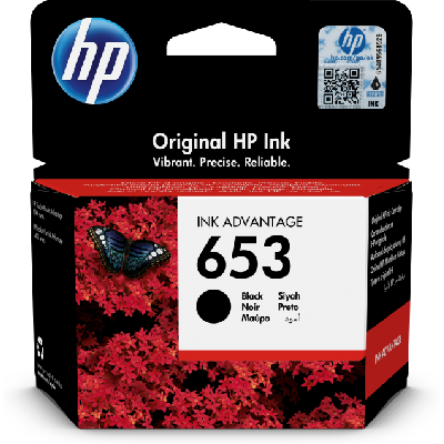 HP Cartouche d’encre Ink Advantage noire HP653 authentique HP Cartouche d’encre Ink Advantage noire HP653 authentique
